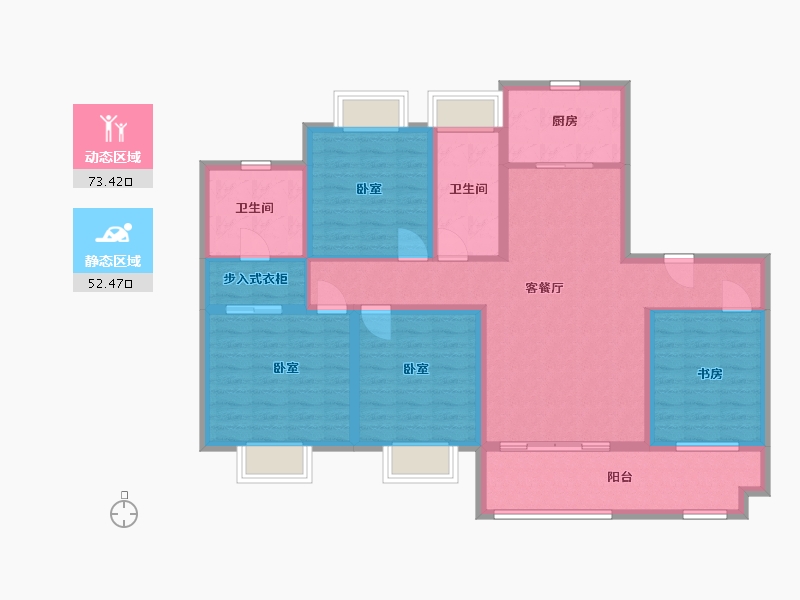 江苏省-苏州市-天房心著华庭-112.01-户型库-动静分区