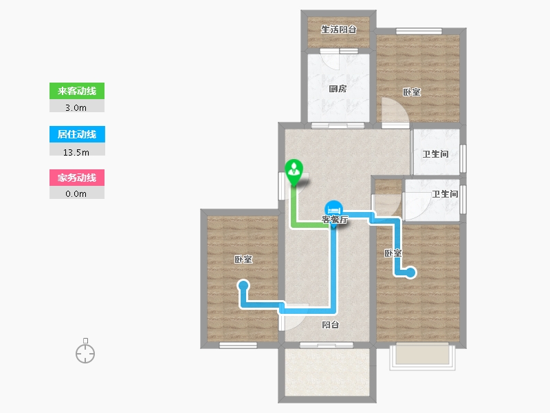 江苏省-无锡市-碧桂园宜公馆-97.00-户型库-动静线