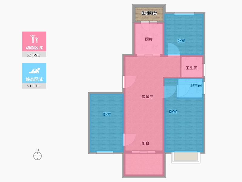 江苏省-无锡市-碧桂园宜公馆-97.00-户型库-动静分区