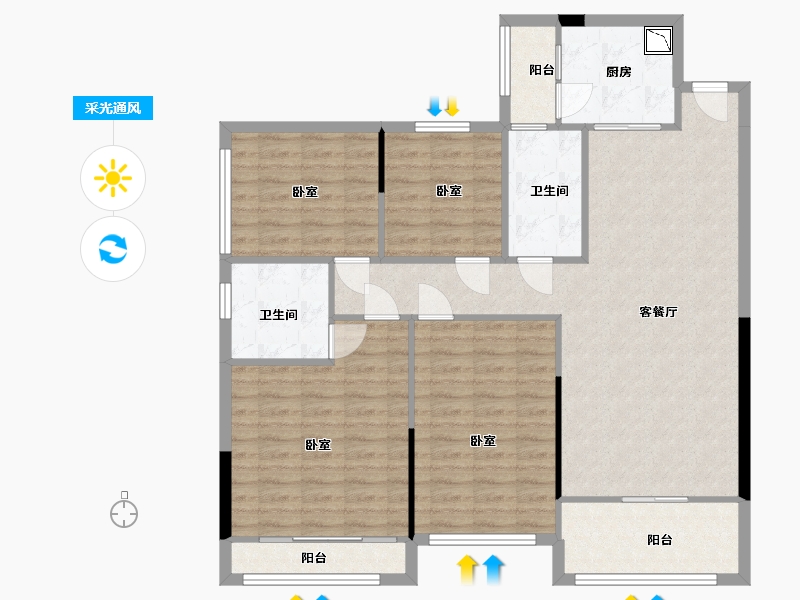 广西壮族自治区-玉林市-永利印象-116.22-户型库-采光通风