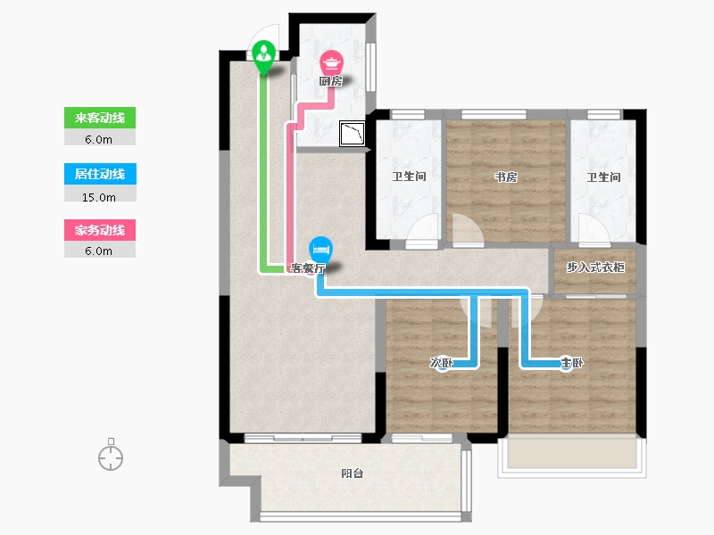 江苏省-徐州市-珍宝岛雍景和府-88.00-户型库-动静线