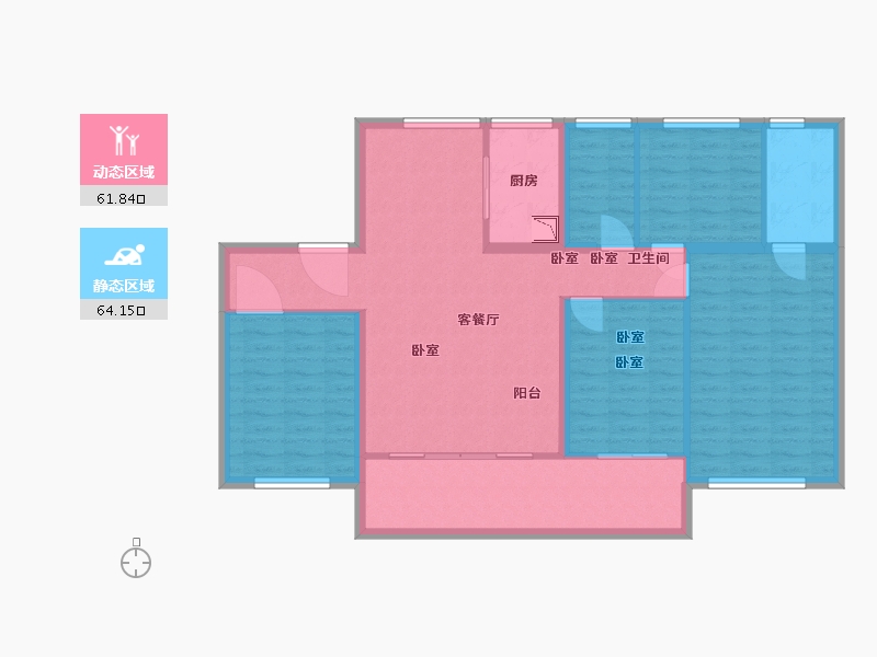 江苏省-无锡市-碧桂园宜公馆-114.00-户型库-动静分区