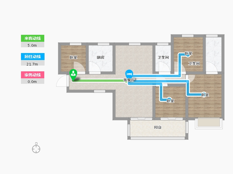 陕西省-渭南市-文瑞卓锦花园城-94.00-户型库-动静线