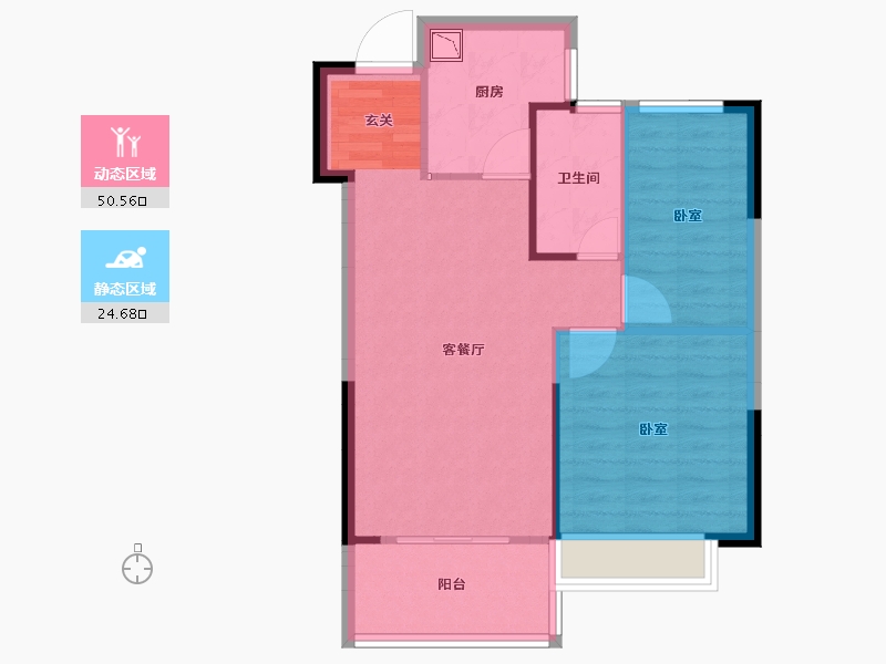 江苏省-徐州市-美的云熙府-68.00-户型库-动静分区