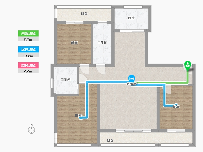 辽宁省-营口市-林昌·天铂-104.04-户型库-动静线