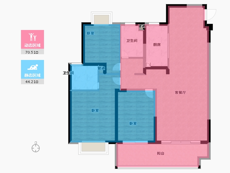 江苏省-无锡市-宜兴湖悦天境-102.99-户型库-动静分区