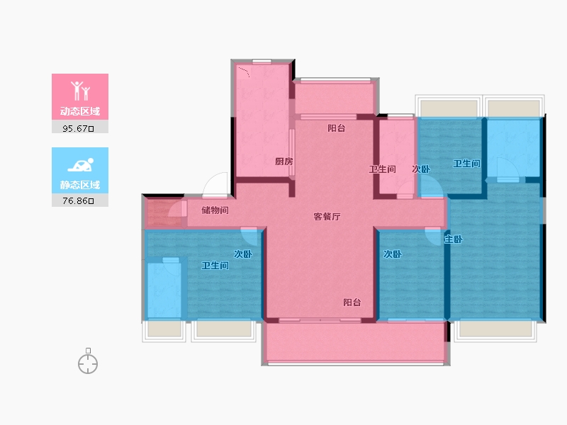 江苏省-南京市-碧桂园凤凰城-154.00-户型库-动静分区