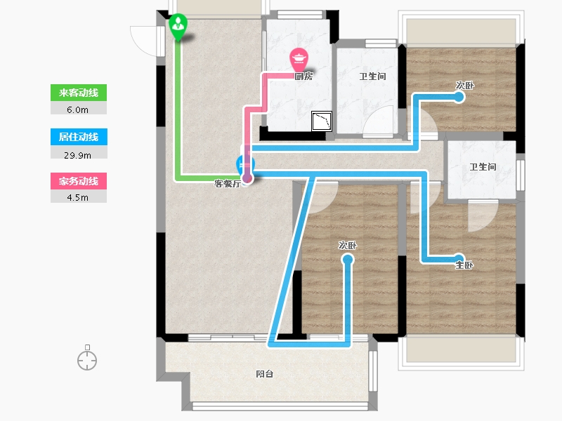 江苏省-徐州市-珍宝岛雍景和府-96.00-户型库-动静线