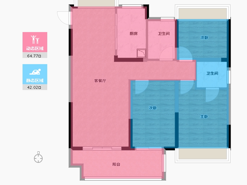 江苏省-徐州市-珍宝岛雍景和府-96.00-户型库-动静分区