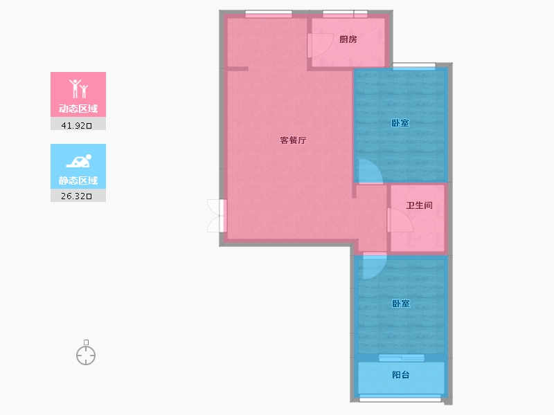 甘肃省-兰州市-天佑嘉州润园-61.55-户型库-动静分区