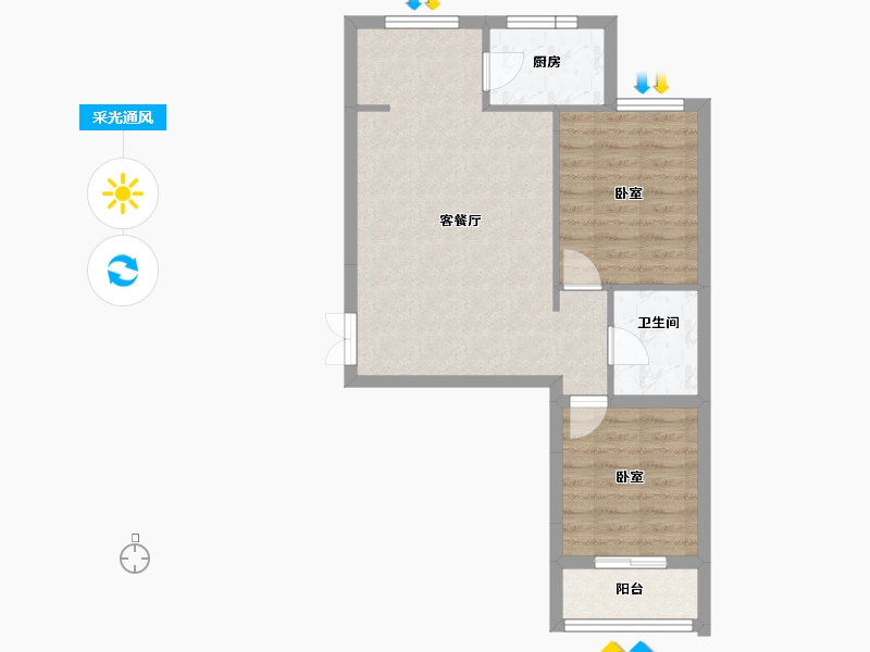 甘肃省-兰州市-天佑嘉州润园-61.55-户型库-采光通风