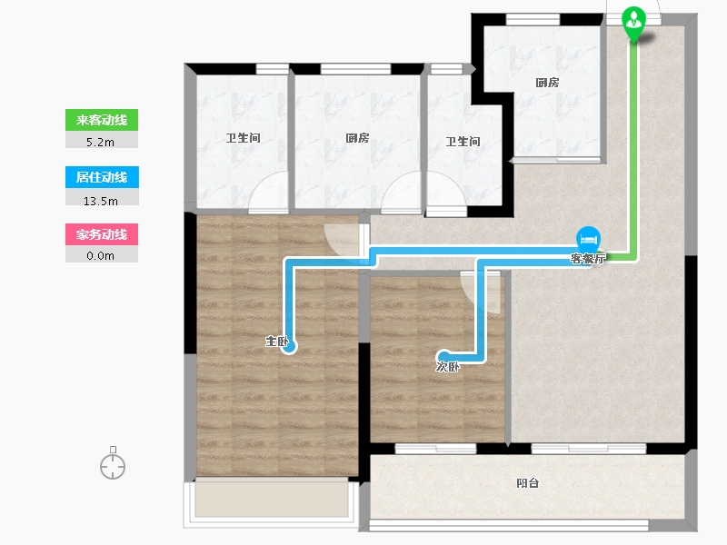 江苏省-徐州市-美的金科·云筑-92.00-户型库-动静线