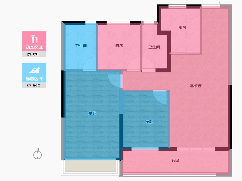 江苏省-徐州市-美的金科·云筑-92.00-户型库-动静分区