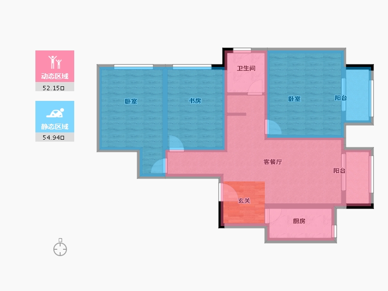 陕西省-西安市-感恩天禧-94.98-户型库-动静分区