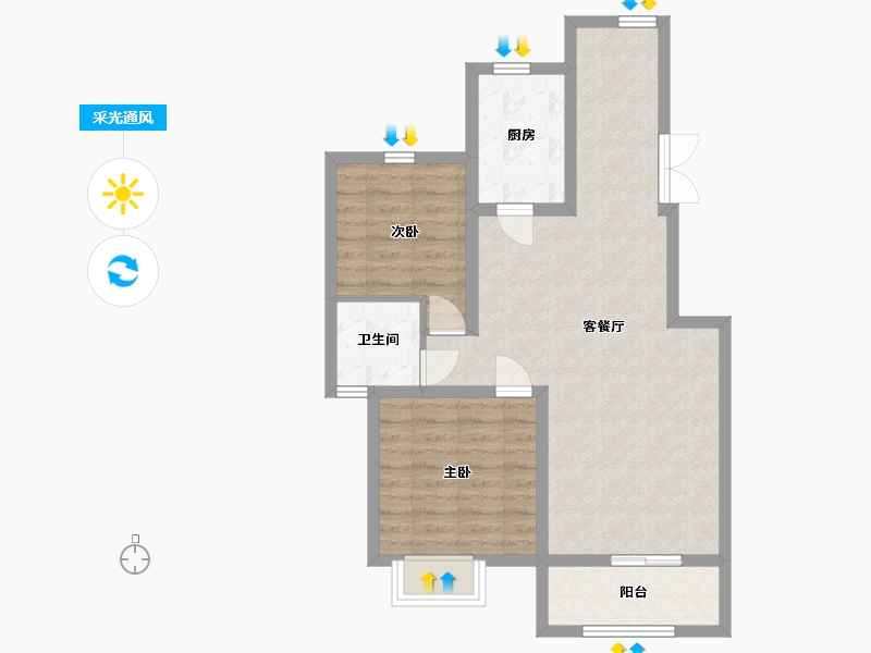 陕西省-西安市-九境城-71.63-户型库-采光通风