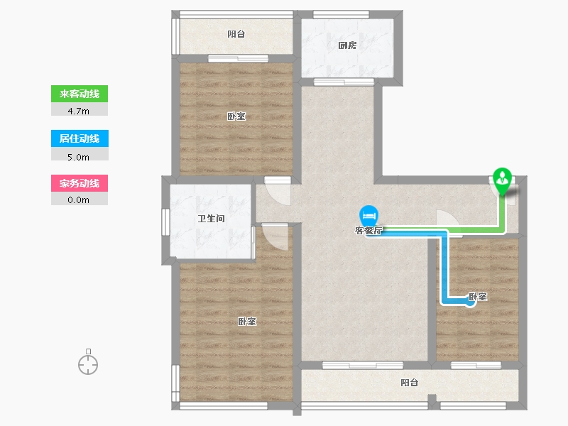 辽宁省-营口市-林昌·天铂-89.35-户型库-动静线