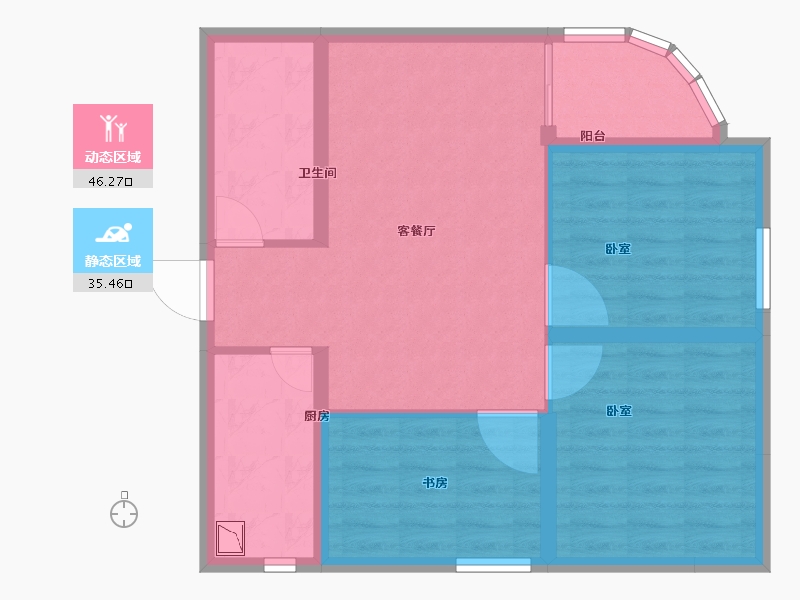 甘肃省-兰州市-华富瑞士名居-72.79-户型库-动静分区