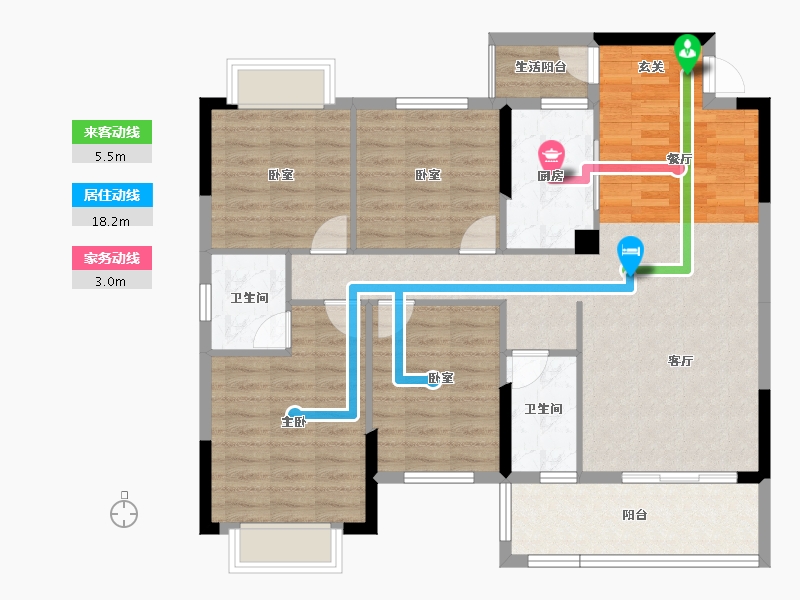 广西壮族自治区-玉林市-天润盛府-107.17-户型库-动静线