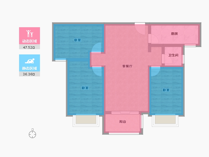 陕西省-渭南市-合昇·昌宁府-74.05-户型库-动静分区