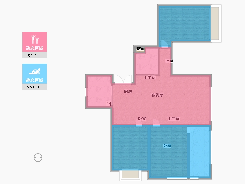 江苏省-苏州市-宝韵铂宫-98.81-户型库-动静分区