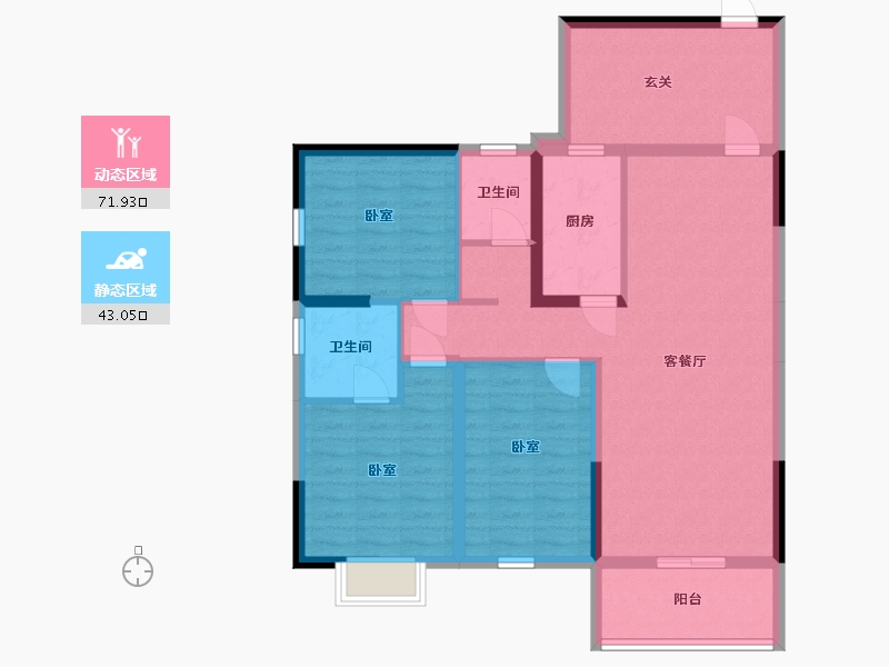 广西壮族自治区-玉林市-裕达壹号城-102.63-户型库-动静分区