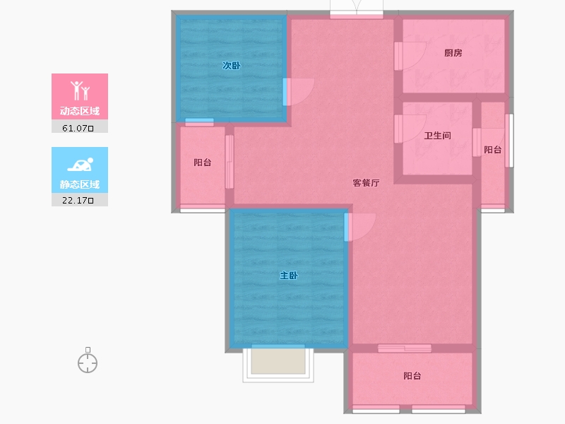 安徽省-宿州市-首钢·首御-73.13-户型库-动静分区