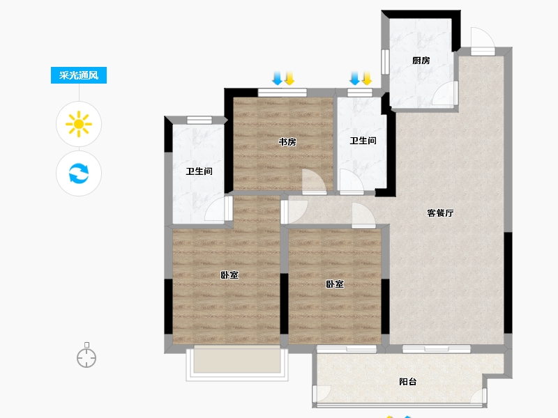 安徽省-宿州市-千禧城-85.00-户型库-采光通风