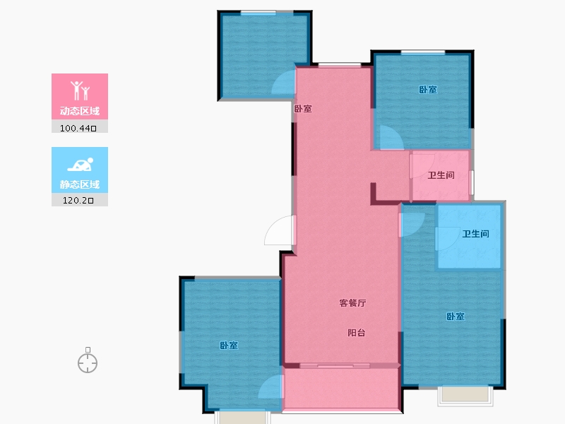 陕西省-西安市-德美·万有引俪-185.16-户型库-动静分区