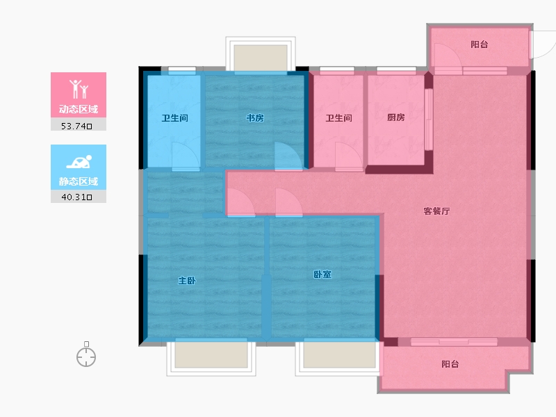 江西省-抚州市-南崇·城市之光-84.49-户型库-动静分区