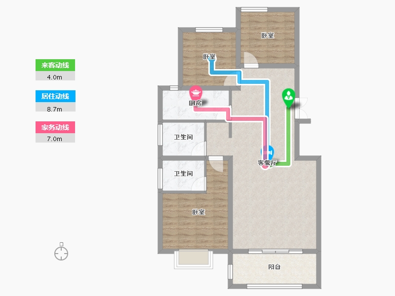 甘肃省-兰州市-天佑嘉州润园-93.54-户型库-动静线