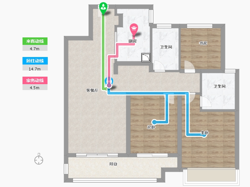 江苏省-徐州市-融创枫丹公馆-83.99-户型库-动静线