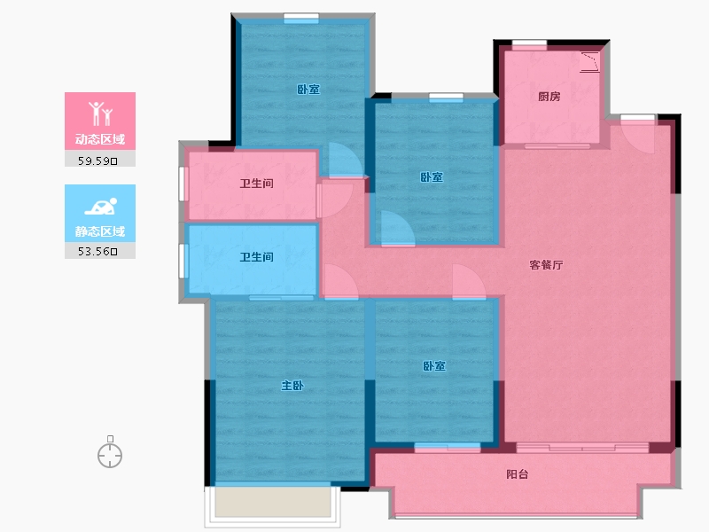 陕西省-咸阳市-乐华城香榭庄园-102.00-户型库-动静分区