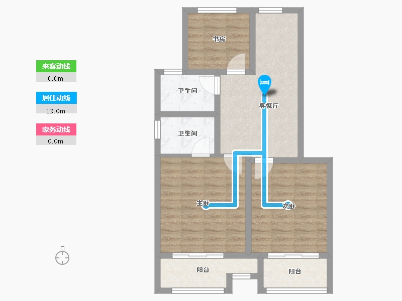 陕西省-榆林市-西港锦天城-67.64-户型库-动静线