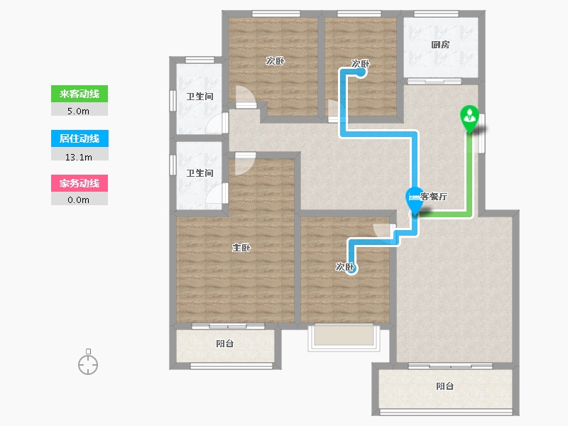 陕西省-榆林市-西港锦天城-145.73-户型库-动静线