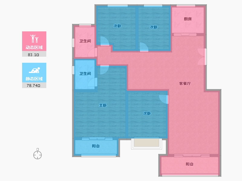 陕西省-榆林市-西港锦天城-145.73-户型库-动静分区