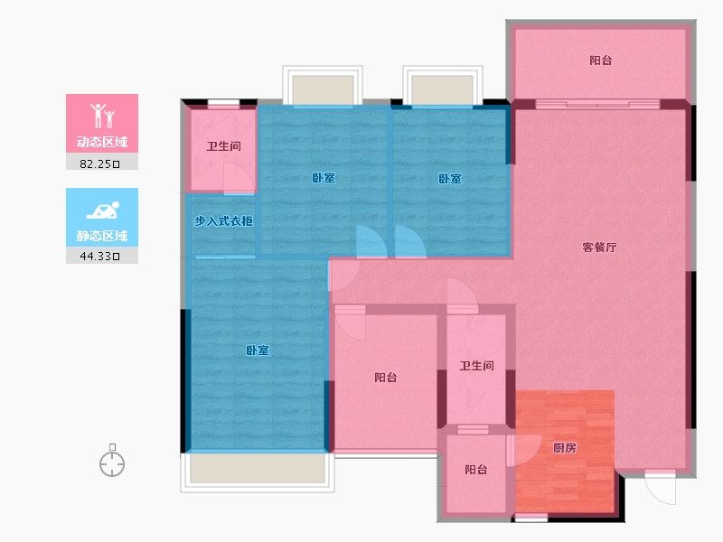 广西壮族自治区-玉林市-粤海时代新城-114.67-户型库-动静分区