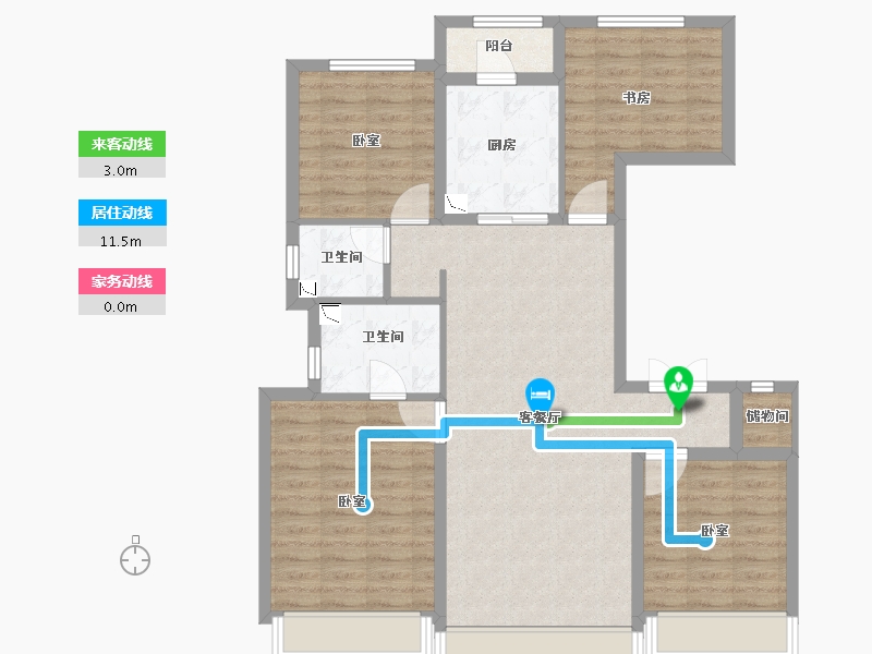 陕西省-西安市-龙湖春江天序-99.87-户型库-动静线