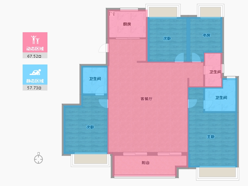 江苏省-徐州市-融创枫丹公馆-113.98-户型库-动静分区