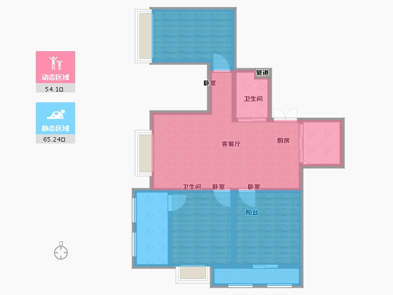 江苏省-苏州市-宝韵铂宫-107.26-户型库-动静分区