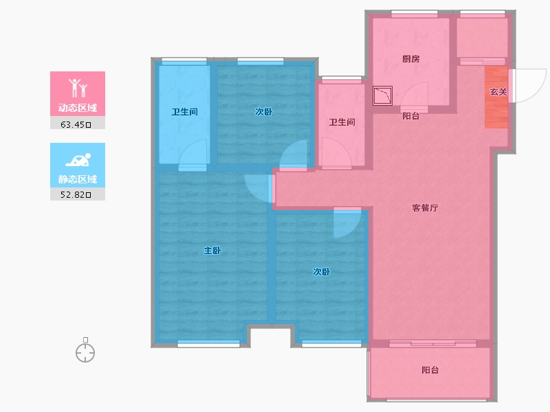 陕西省-西安市-天地源兰樾坊-103.58-户型库-动静分区