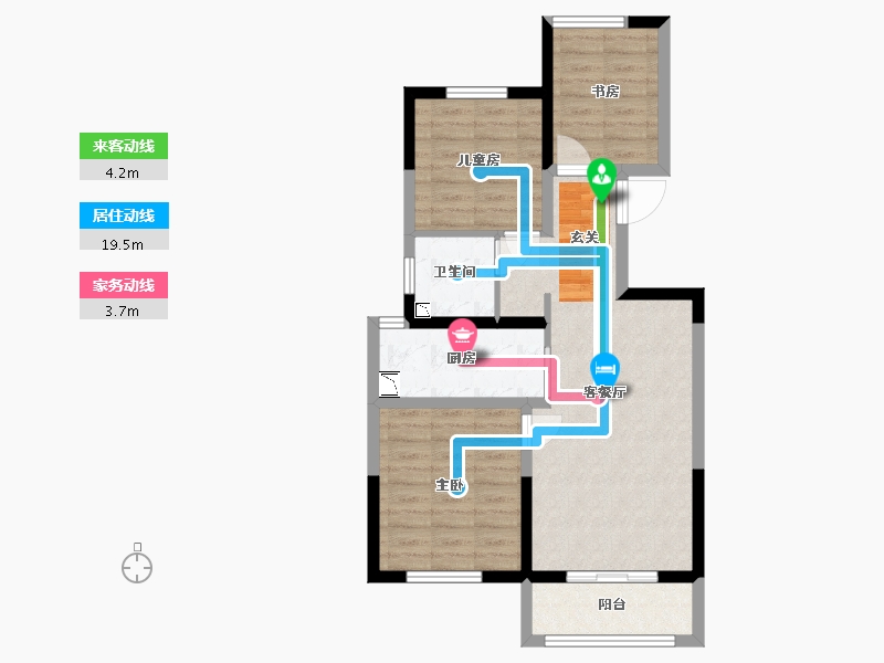 陕西省-西安市-朗诗雁南栖-67.27-户型库-动静线