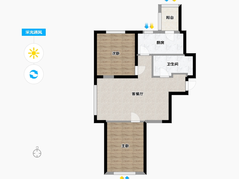 黑龙江省-哈尔滨市-凡尔赛诗城二期-72.00-户型库-采光通风