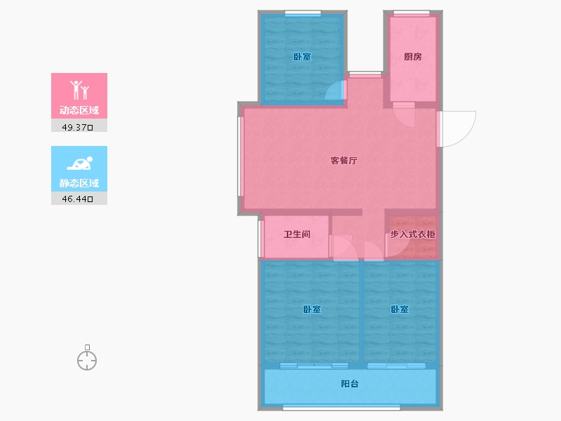 安徽省-宿州市-香格里拉未来家-86.25-户型库-动静分区