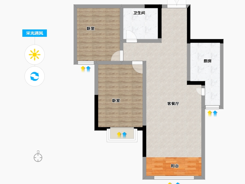 甘肃省-兰州市-兴兰湖滨国际-87.16-户型库-采光通风