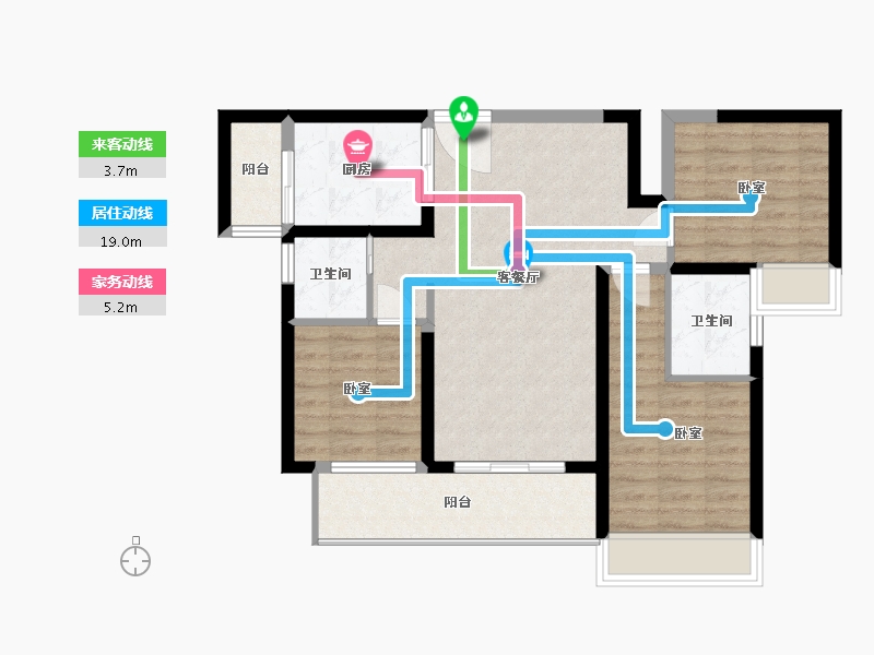 陕西省-咸阳市-乐华城香榭庄园-78.68-户型库-动静线