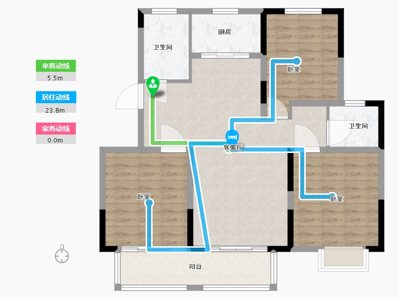 安徽省-宿州市-清华玺园-103.00-户型库-动静线