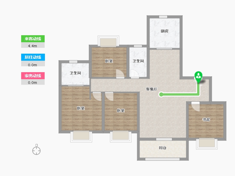 江苏省-苏州市-天房心著华庭-112.00-户型库-动静线