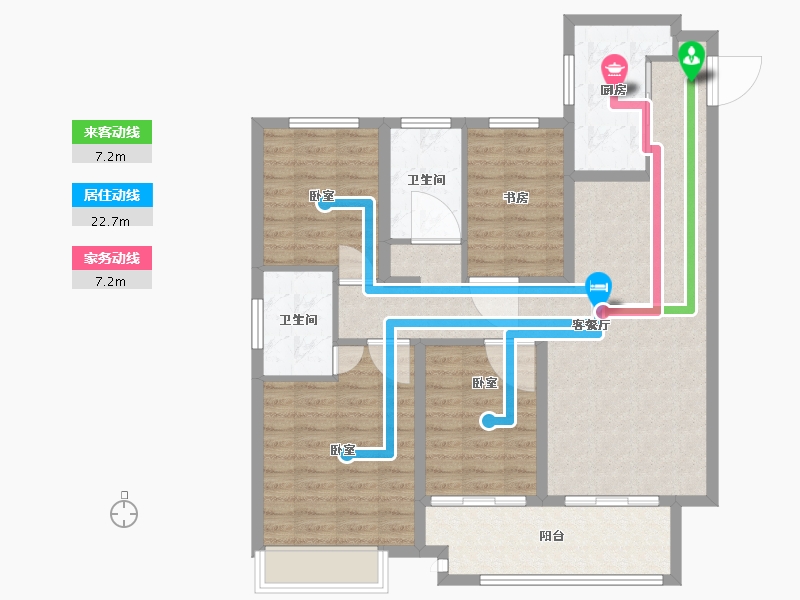 安徽省-宿州市-香格里拉未来家-100.66-户型库-动静线