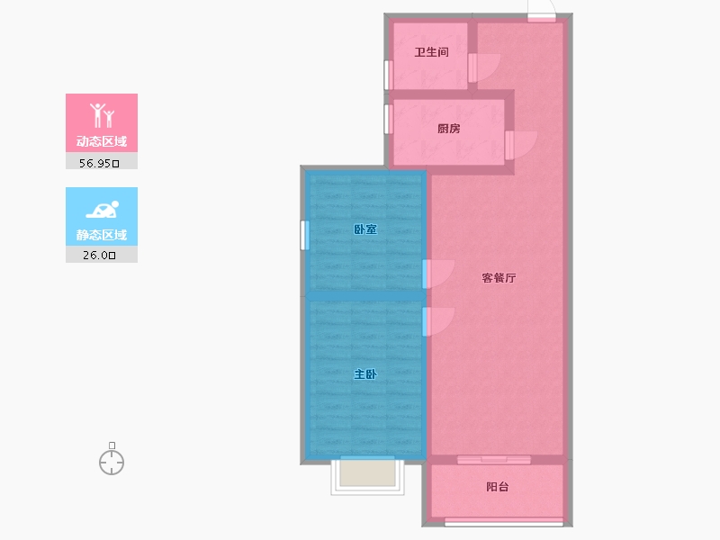 陕西省-咸阳市-滨河星城-73.56-户型库-动静分区