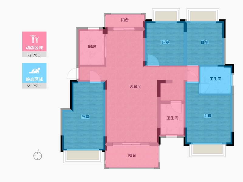 江西省-抚州市-翰景园-107.08-户型库-动静分区